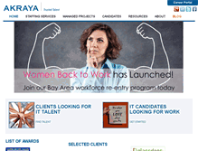 Tablet Screenshot of akraya.com